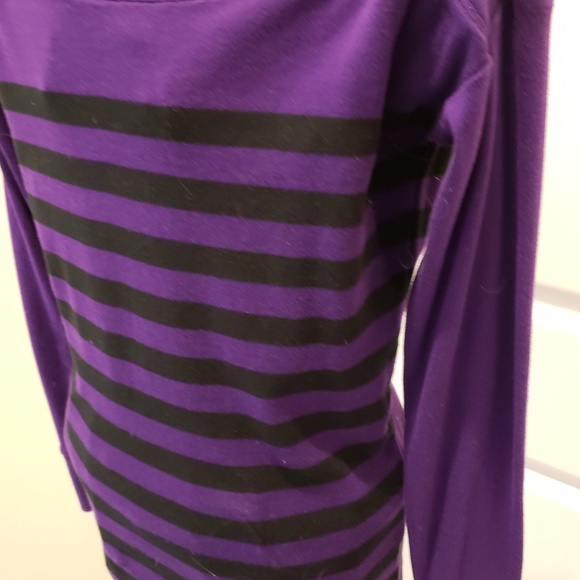 Ralph Lauren Sz Sm Purple/Black L/S Striped Top - Picture 5 of 8